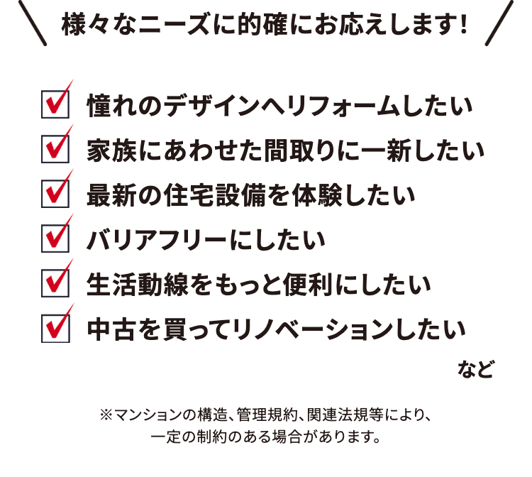 様々なニーズに的確にお応えします！