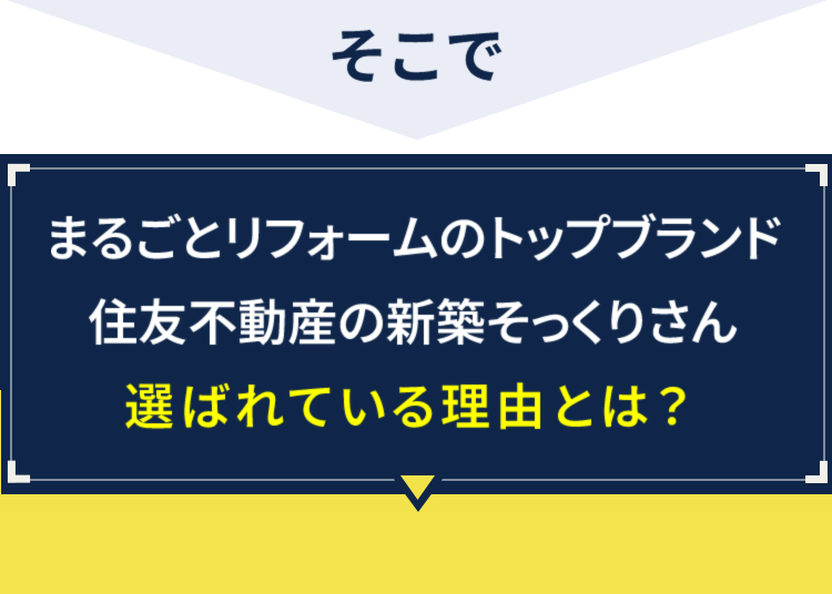 そこで
まるごとリフォームのトップブランド
住友不動産の新築そっくりさん
選ばれている理由とは?
ך