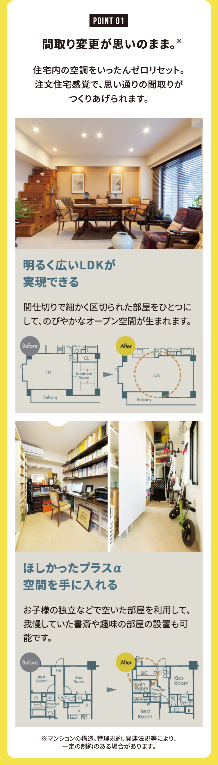 間取り変更が思いのまま。